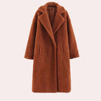 dames oversized hoodie jas met rits in bruin