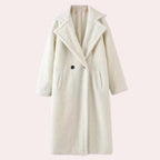 dames oversized hoodie jas met rits in wit