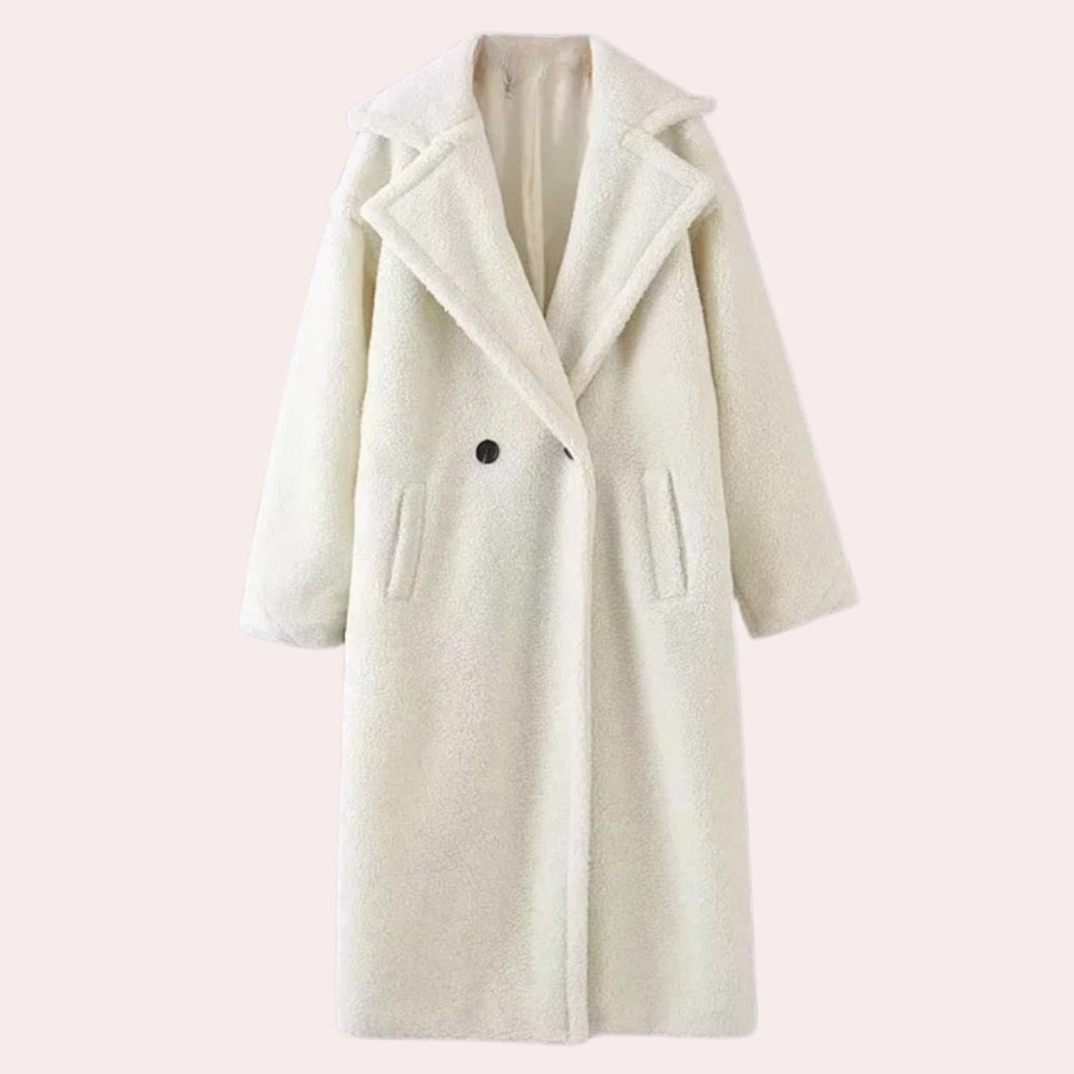 dames oversized hoodie jas met rits in wit