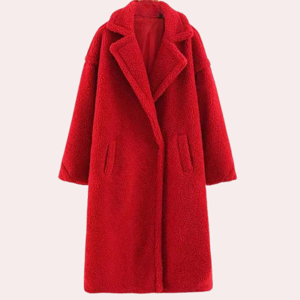 dames oversized hoodie jas met rits in rood
