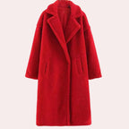 dames oversized hoodie jas met rits in rood
