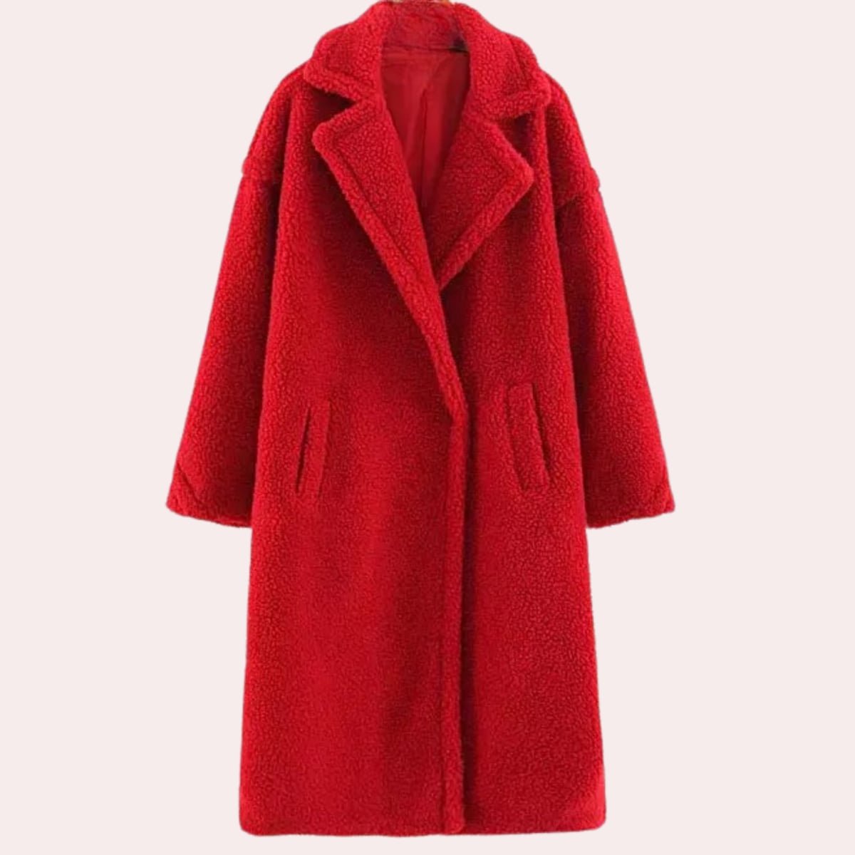 dames oversized hoodie jas met rits in rood