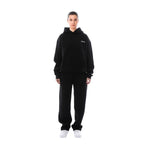 dames oversized hoodie set met joggingbroek in zwart