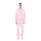 dames oversized hoodie set met joggingbroek in lichtroze