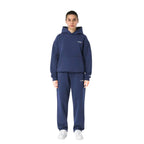 dames oversized hoodie set met joggingbroek in blauw