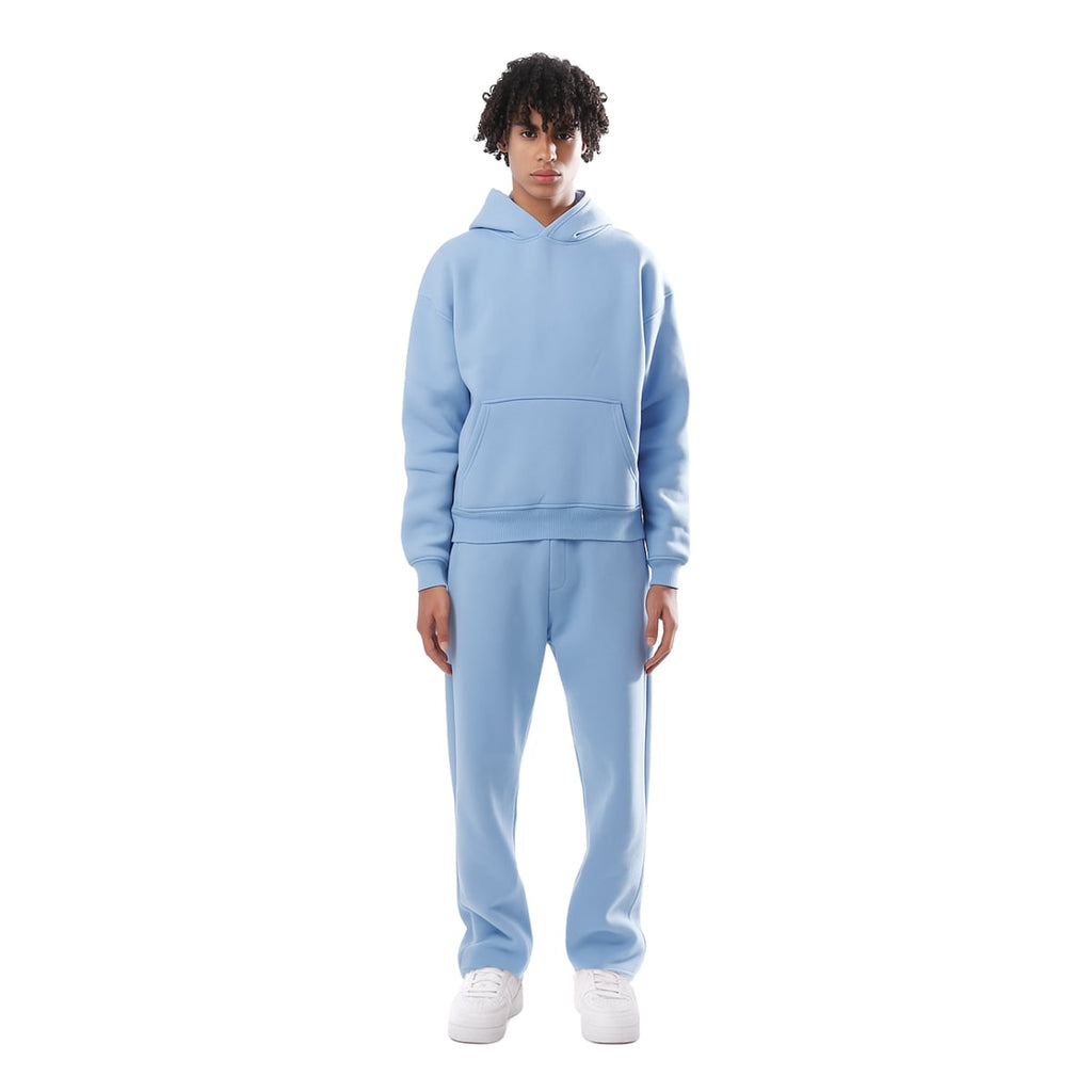 dames oversized hoodie set met joggingbroek in lichtblauw