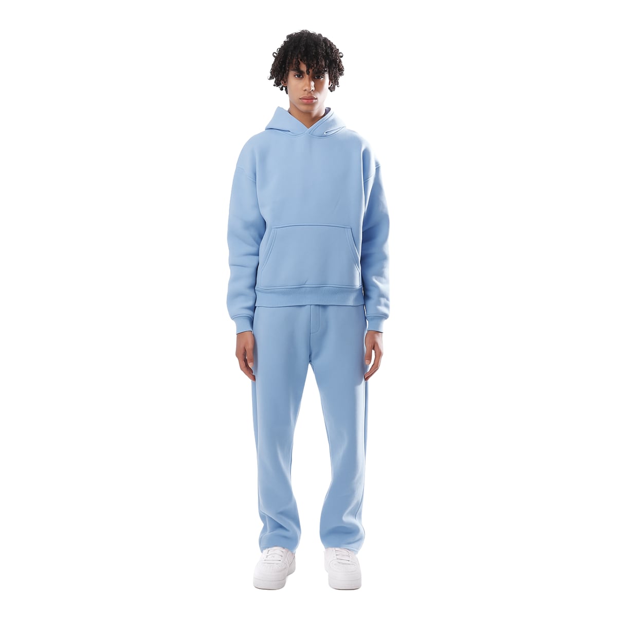 dames oversized hoodie set met joggingbroek in lichtblauw