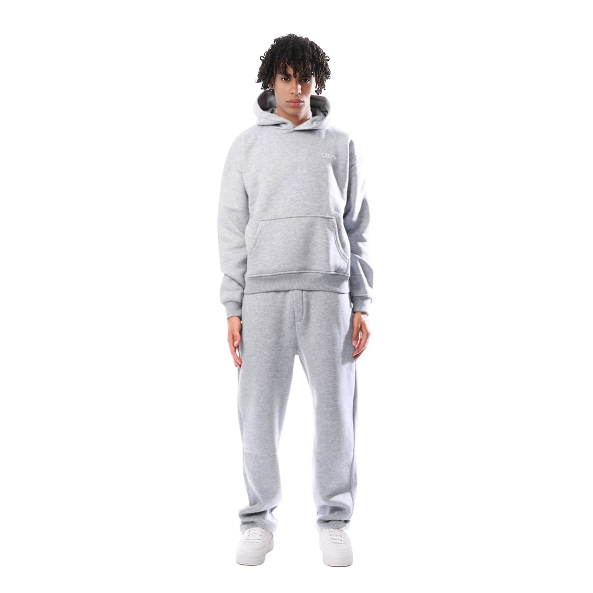dames oversized hoodie set met joggingbroek in lichtgrijs