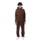 dames oversized hoodie set met joggingbroek in bruin