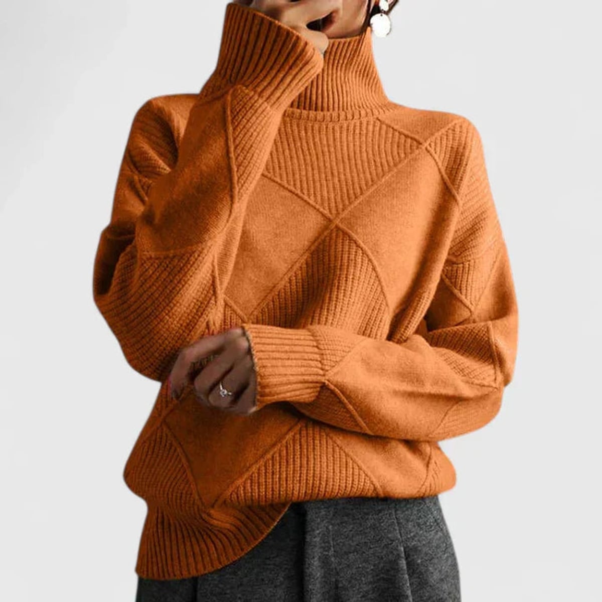 dames oversized sweatshirt met staande kraag in oranje