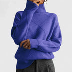 dames oversized sweatshirt met staande kraag in blauw