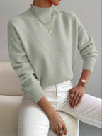 dames oversized trui met opstaande kraag Grijs