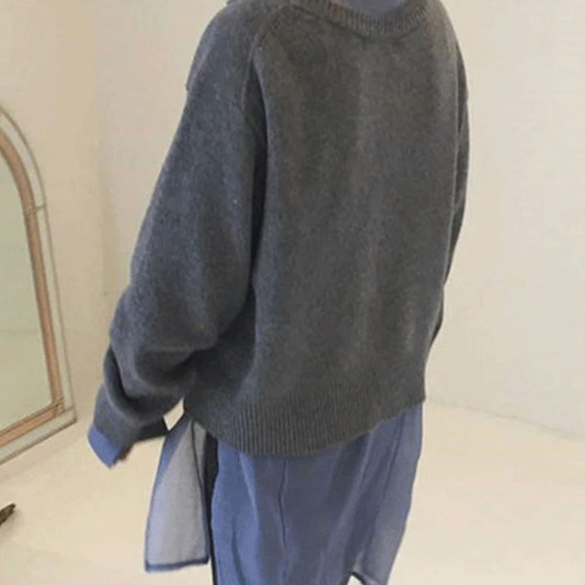 dames oversized vest met ronde hals