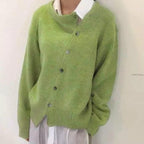 dames oversized vest met ronde hals in groen