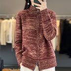 dames oversized vest met staande kraag in rood