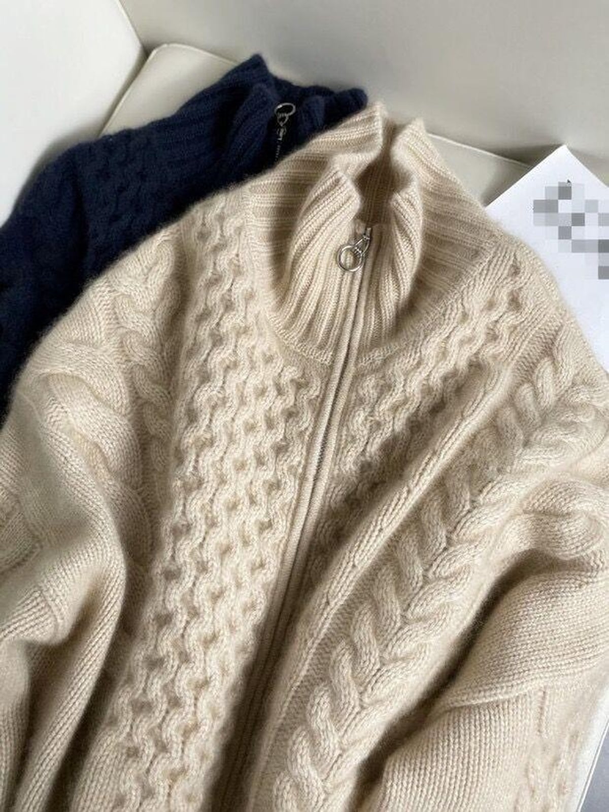 dames oversized vest met staande kraag en rits