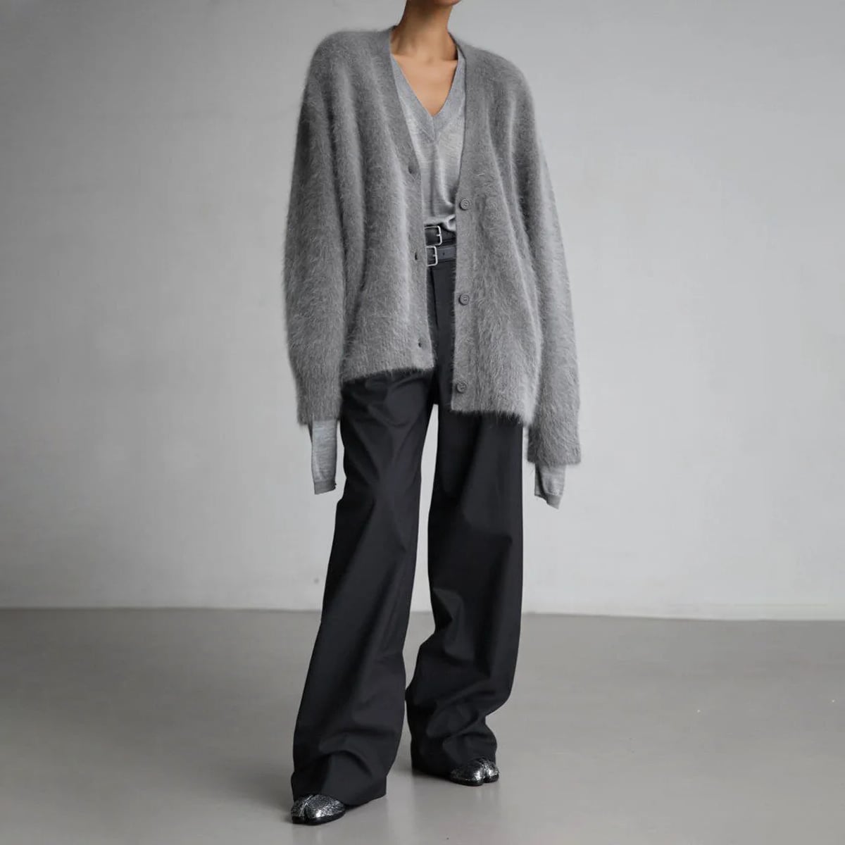 dames oversized vest met v-hals