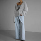 dames oversized vest met v-hals