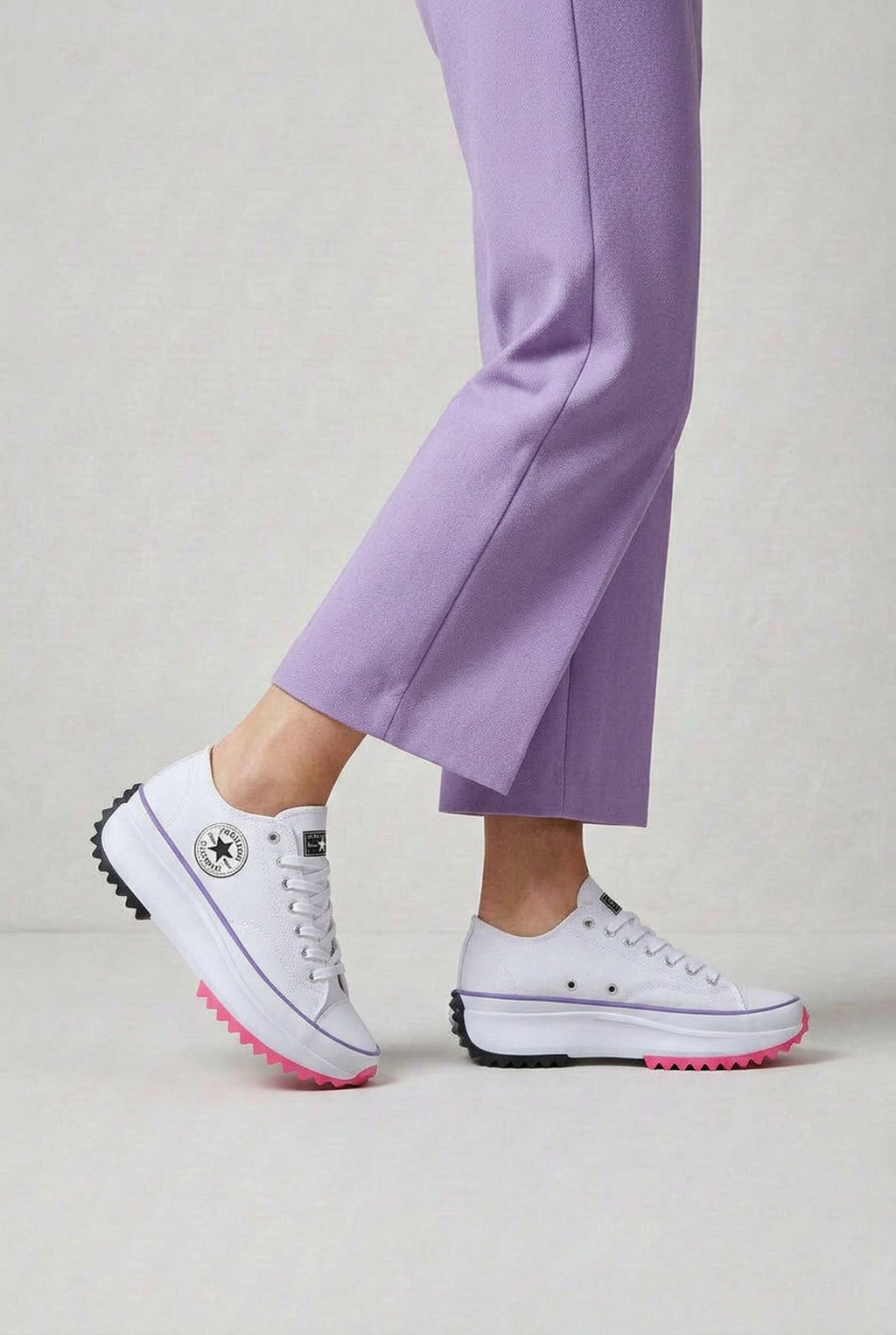 dames platform sneakers met vetersluiting