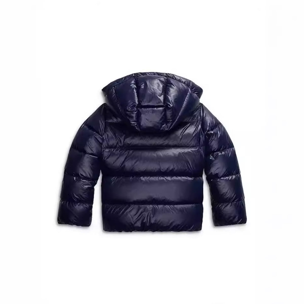 dames pufferjas met capuchon in donkerblauw
