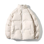 dames pufferjas met staande kraag in beige