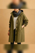 dames regenjas met oversized capuchon