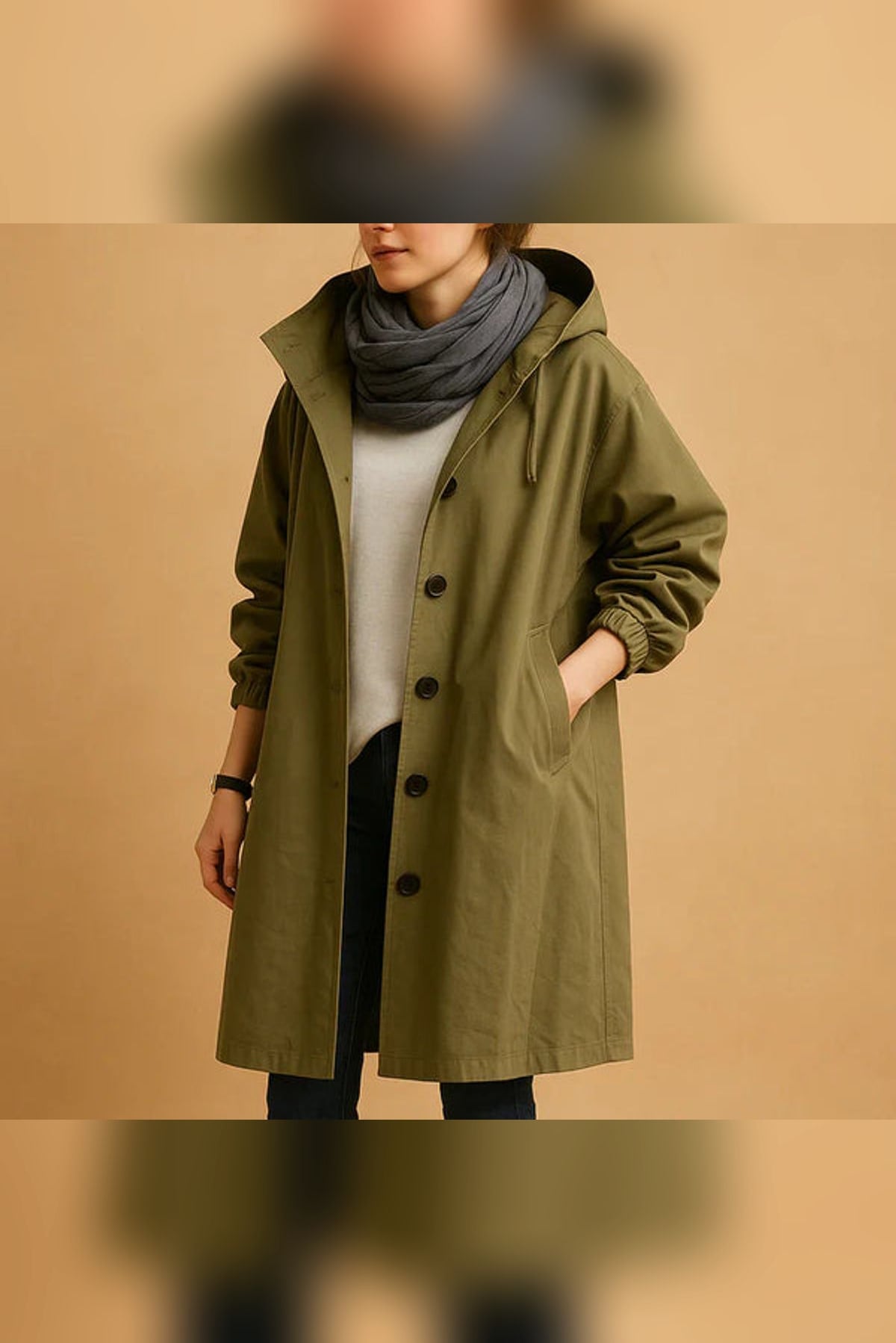 dames regenjas met oversized capuchon