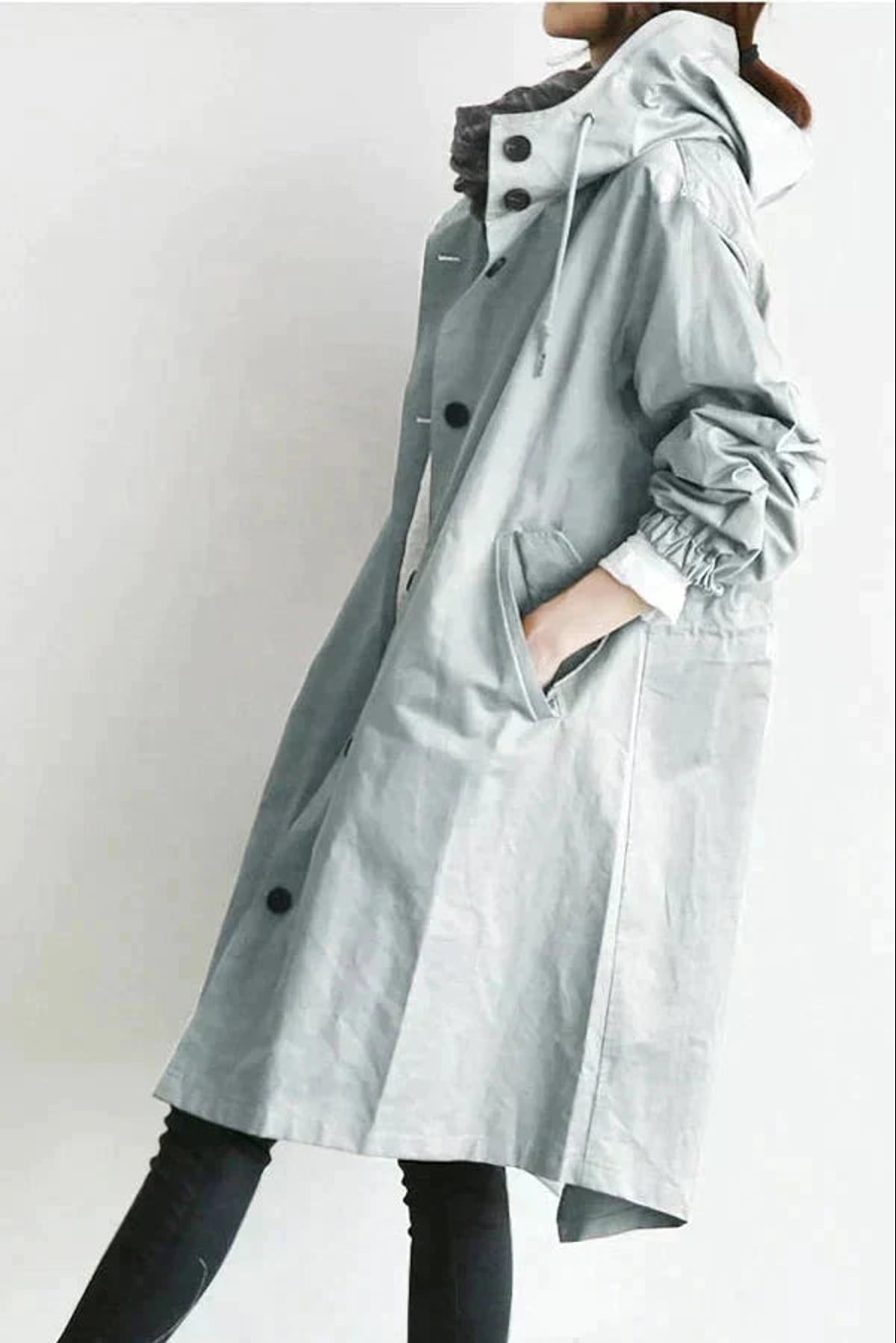 dames regenjas met oversized capuchon