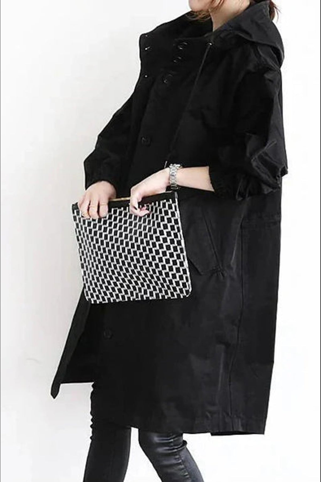 dames regenjas met oversized capuchon