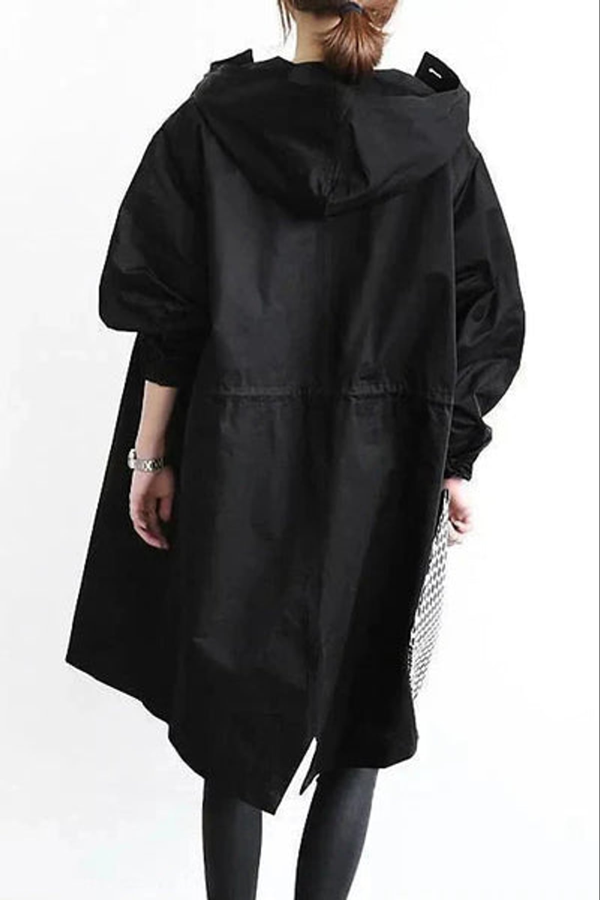 dames regenjas met oversized capuchon