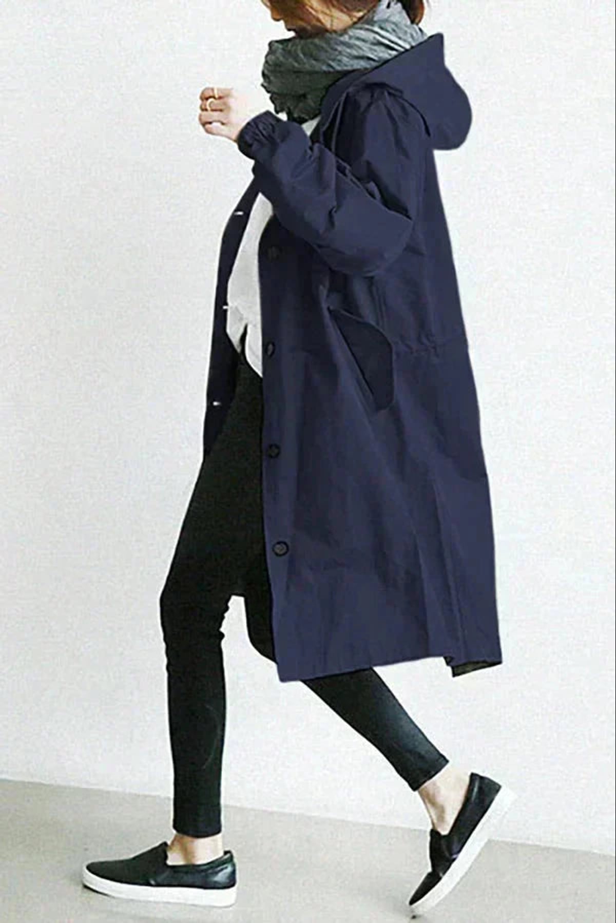 dames regenjas met oversized capuchon