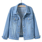 dames relaxed fit spijkerjasje met hemdkraag in blauw