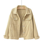 dames relaxed fit spijkerjasje met hemdkraag in beige