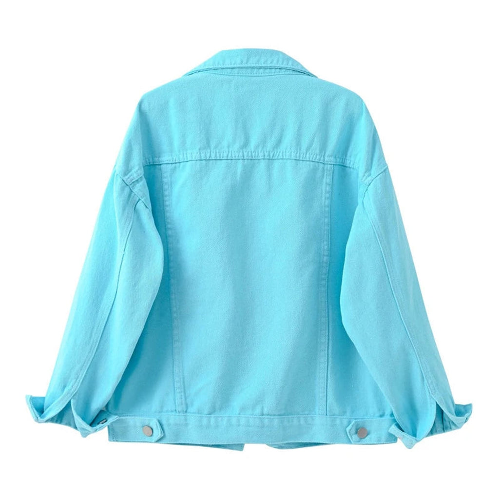 dames relaxed fit spijkerjasje met hemdkraag
