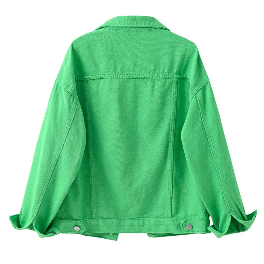 dames relaxed fit spijkerjasje met hemdkraag
