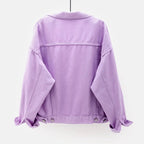 dames relaxed fit spijkerjasje met hemdkraag