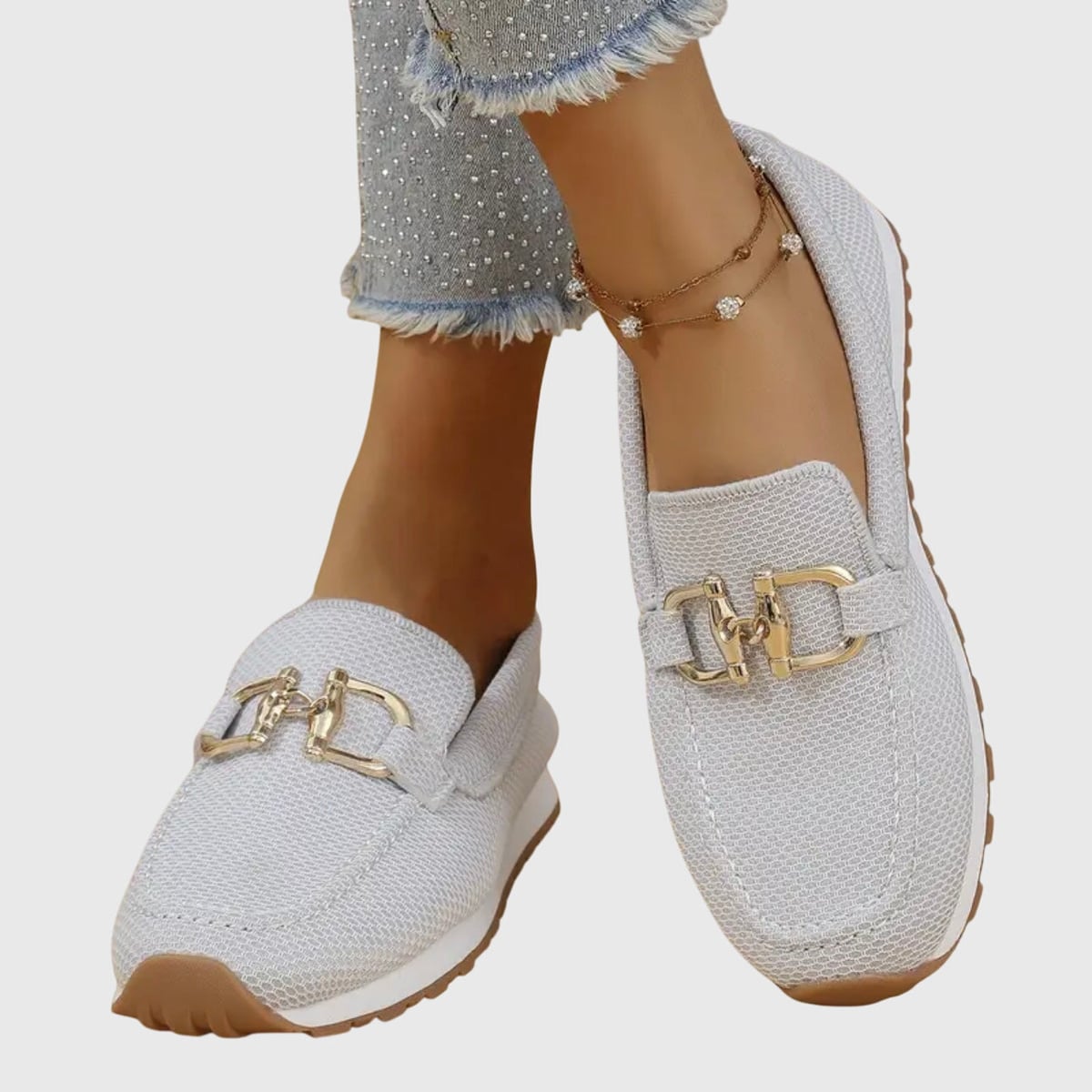 dames slip-on loafer met voetbed