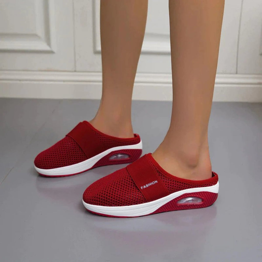 dames slip-on sneaker muil met luchtzool in rood