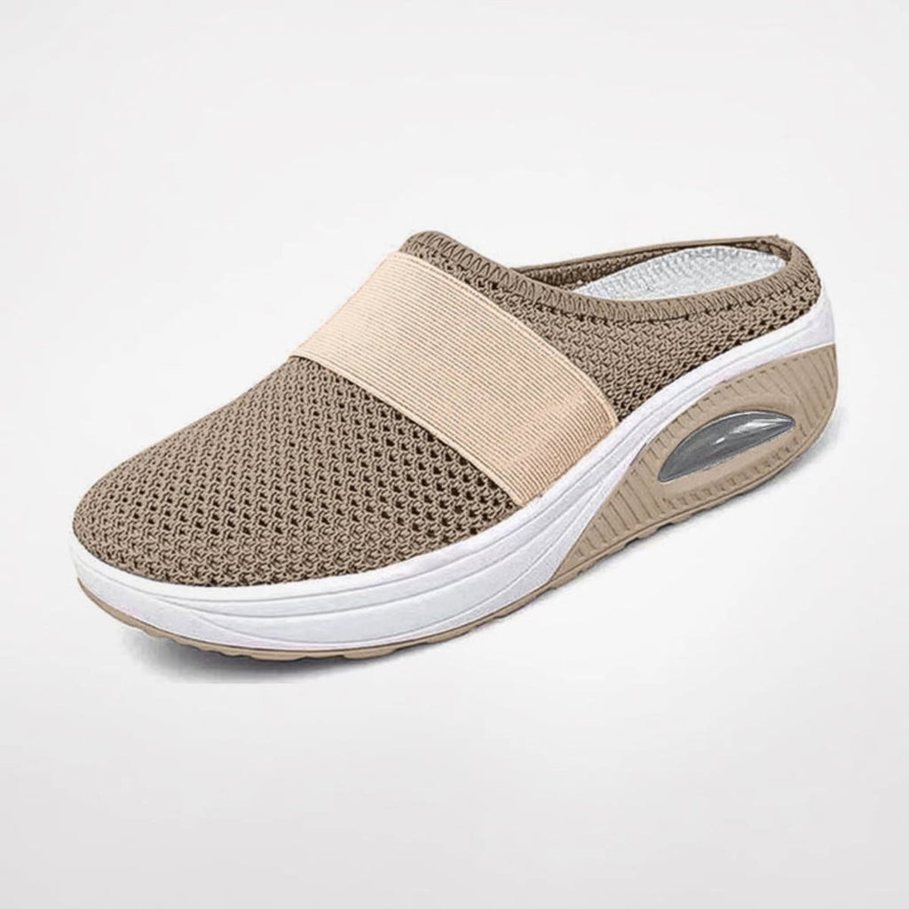 dames slip-on sneaker muil met luchtzool in khaki