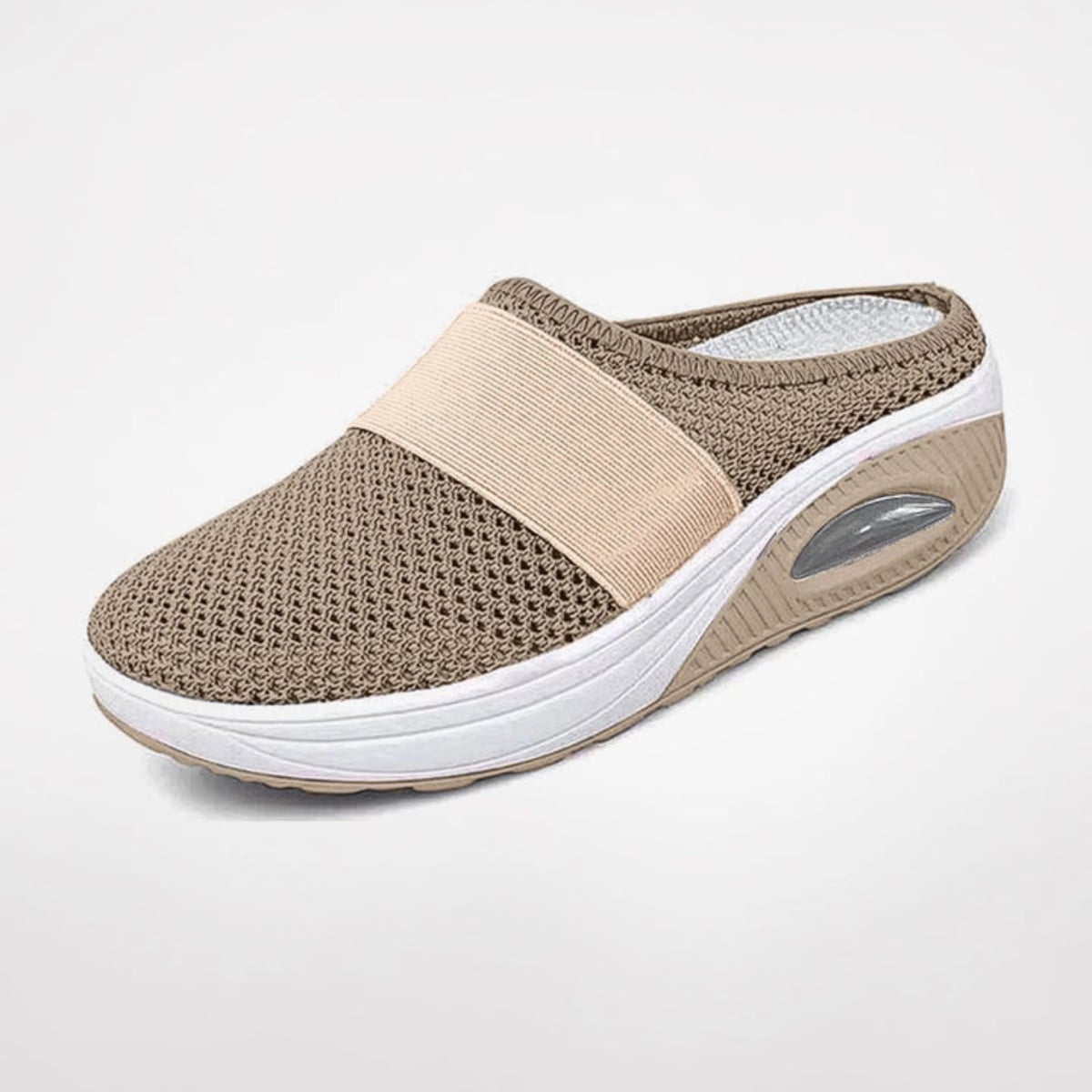 dames slip-on sneaker muil met luchtzool in khaki