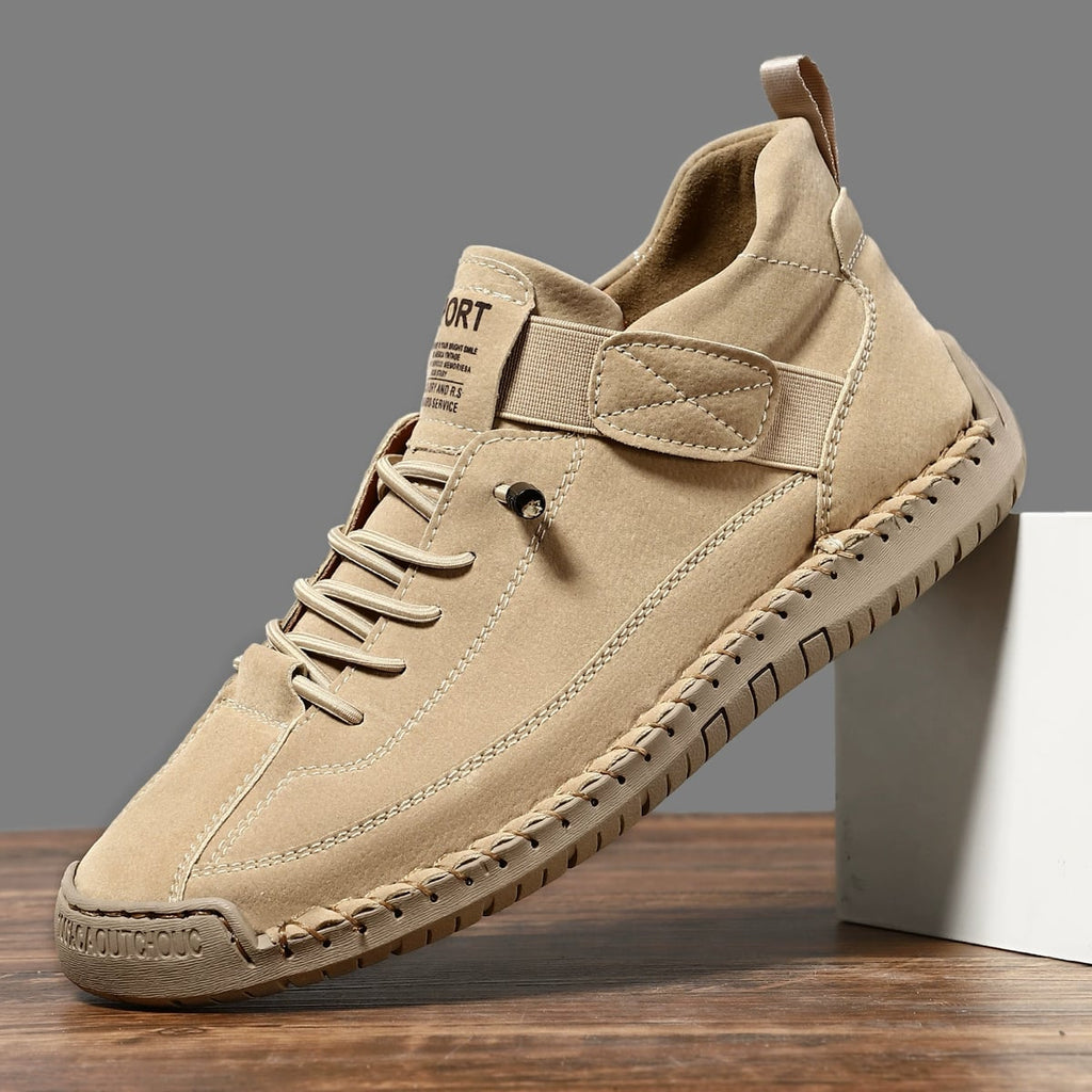 dames sneaker met brede pasvorm in lichtbruin