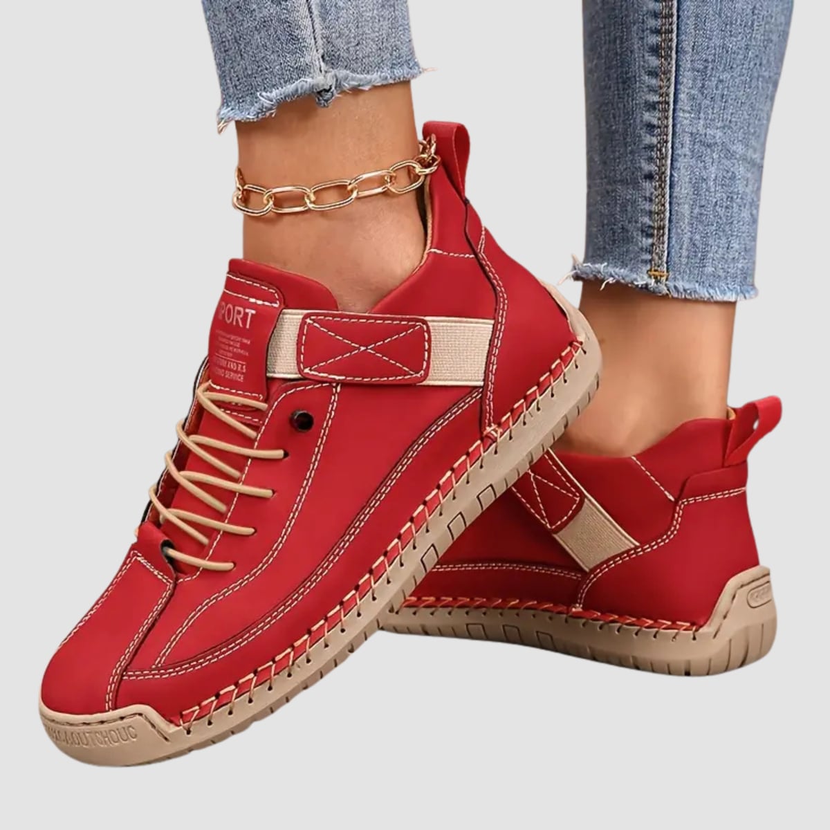dames sneaker met brede pasvorm in rood (bijna uitverkocht!)