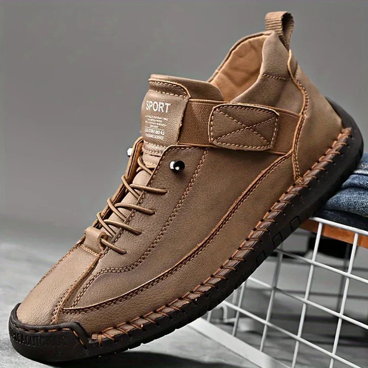 dames sneaker met brede pasvorm in bruin (bijna uitverkocht!)