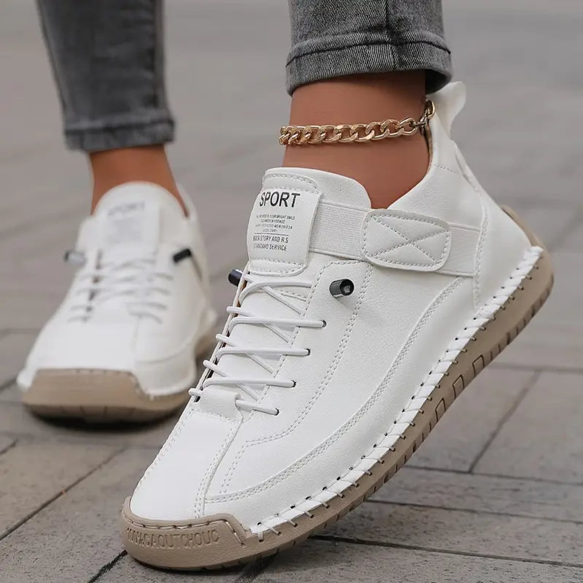 dames sneaker met brede pasvorm in wit (bijna uitverkocht!)