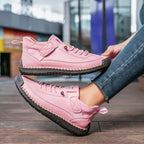 dames sneaker met brede pasvorm in roze