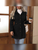 dames trenchcoat getailleerd met ceintuur in zwart