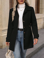 dames trenchcoat getailleerd met ceintuur in zwart
