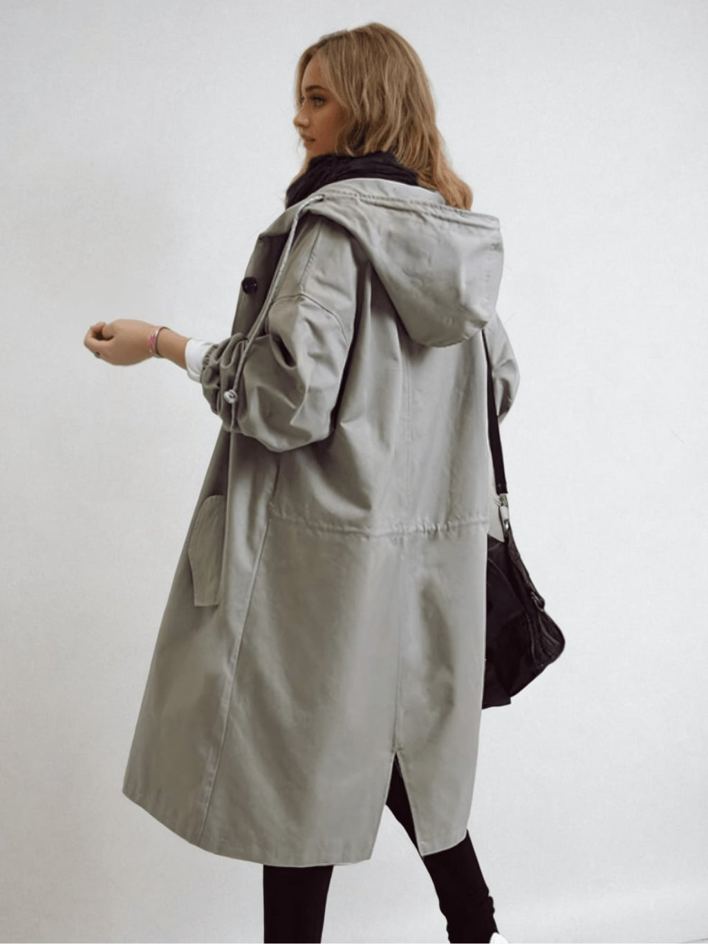 dames trenchcoat met capuchon oversized 
