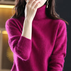 dames trui met coltrui in fuchsia