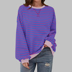 dames trui oversized met gestreept patroon in paars